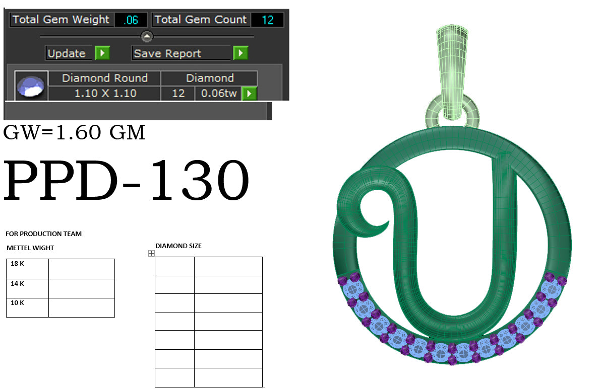 U shape designer pendant dp252