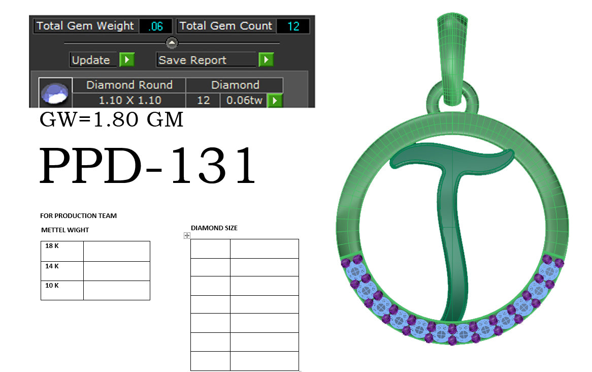 T shape designer pendant dp253