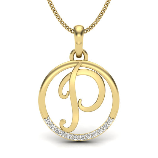 P alphabet shape designer pendant dp258