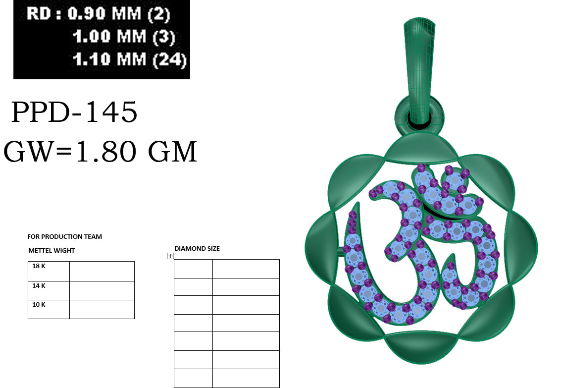 OM shape designer pendant dp245