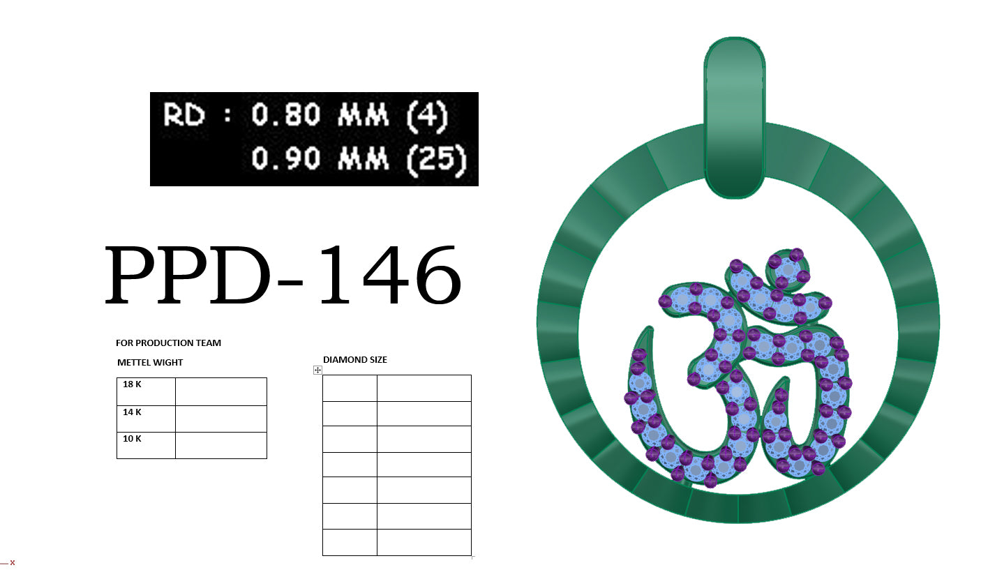 OM shape designer pendant dp244