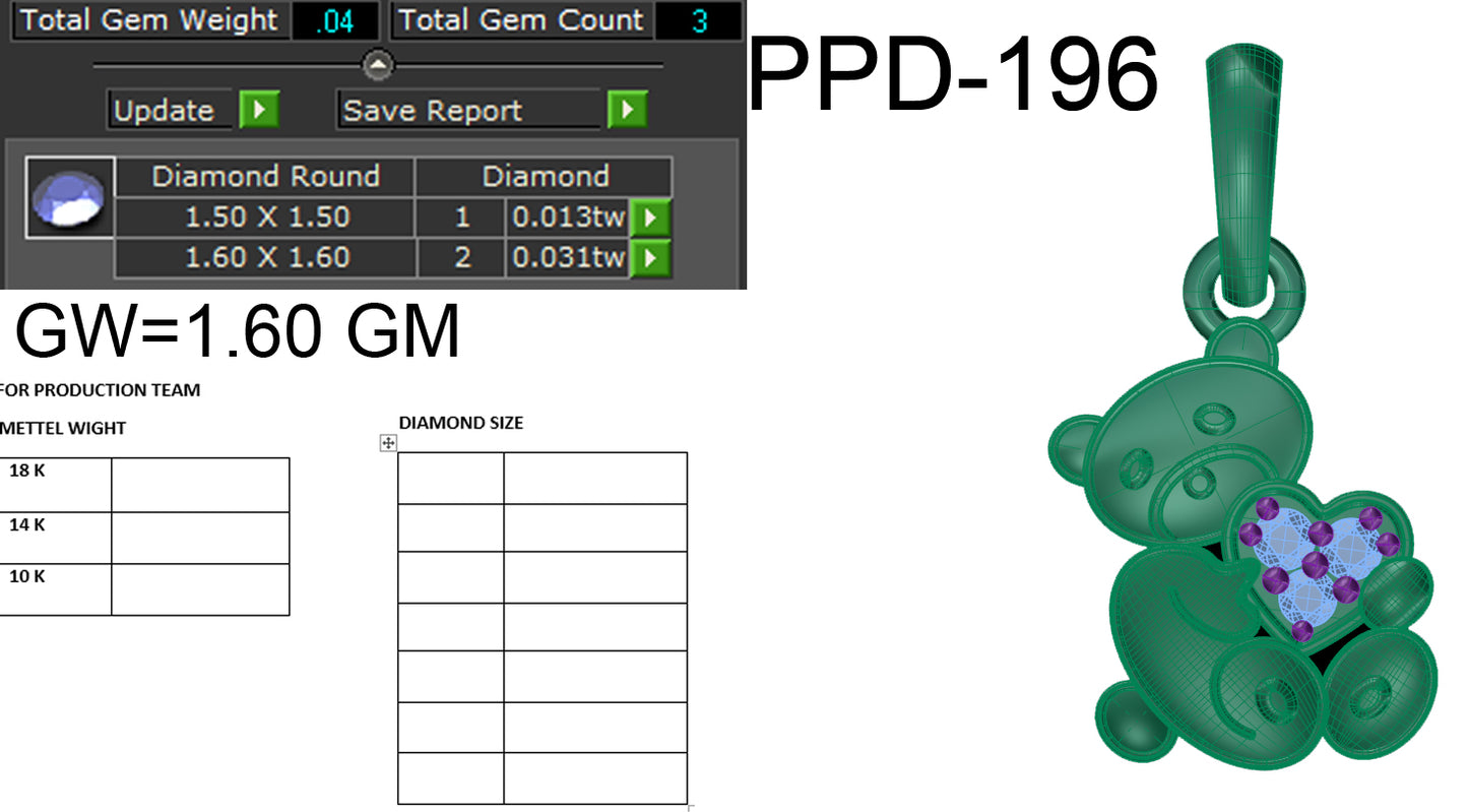 Teddy Design Pendant dp583