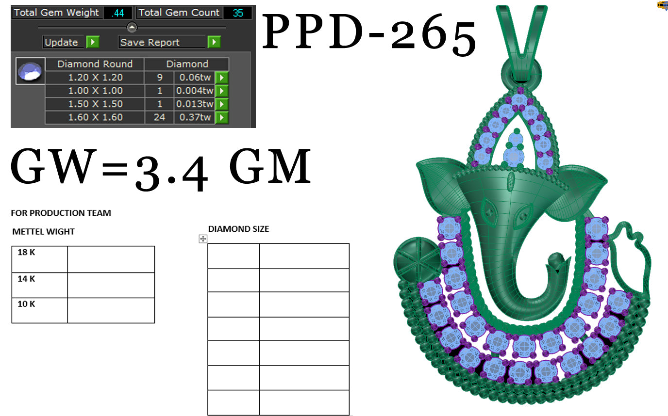 Lord Ganesha Designer Pendant dp580
