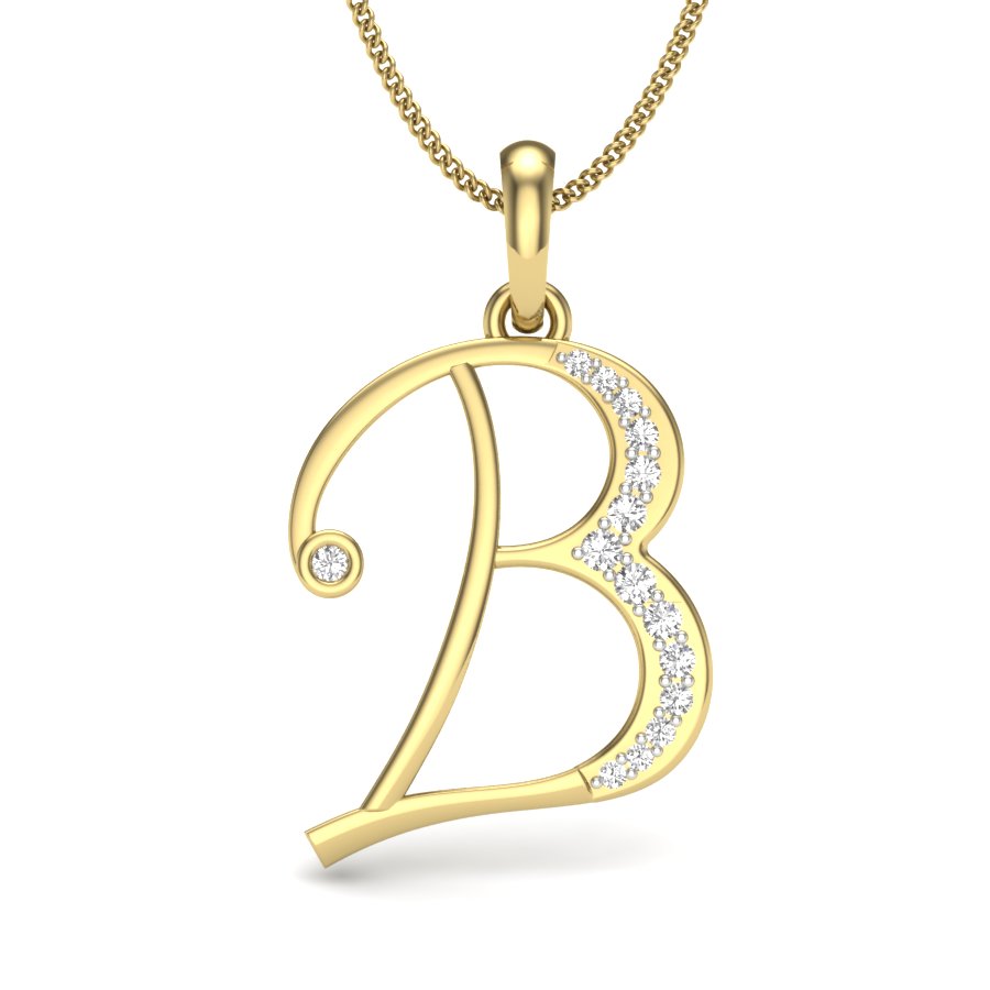 B alphabet shape designer pendant dp427