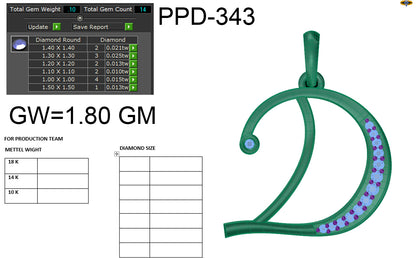 D alphabet shape designer pendant dp426