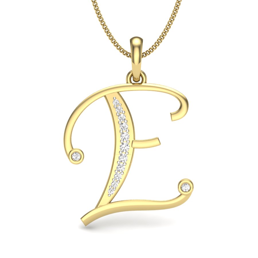 E alphabet shape designer pendant dp425