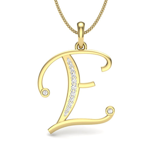 E alphabet shape designer pendant dp425
