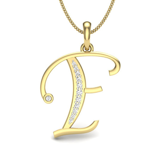 F alphabet shape designer pendant dp424