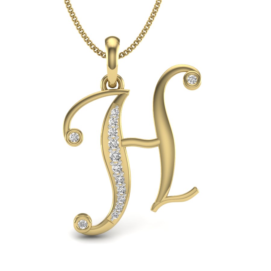 H alphabet shape designer pendant dp374