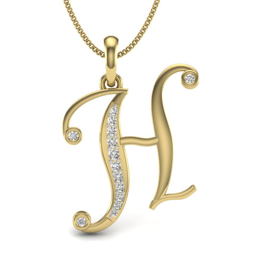 H alphabet shape designer pendant dp374