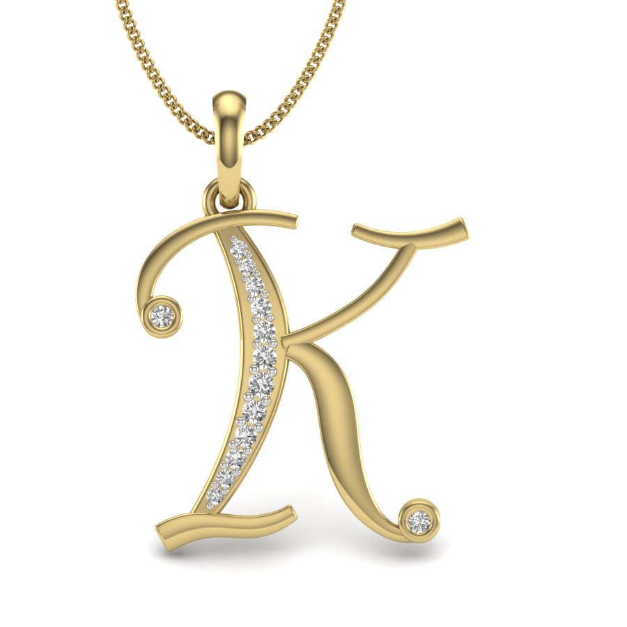 K Alphabet Designer Pendant dp466