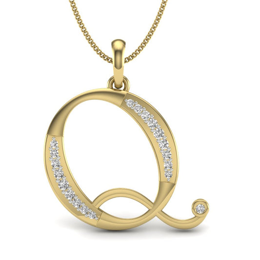 Q alphabet shape designer pendant dp432