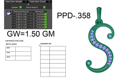 S Alphabet Designer Pendant dp459