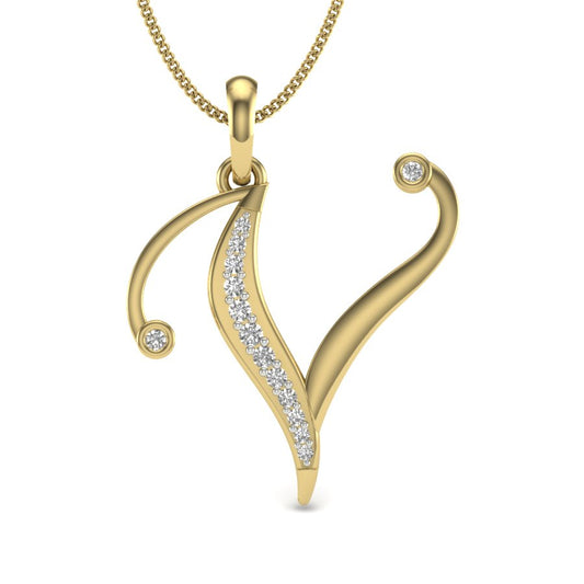V Alphabet Designer Pendant dp462
