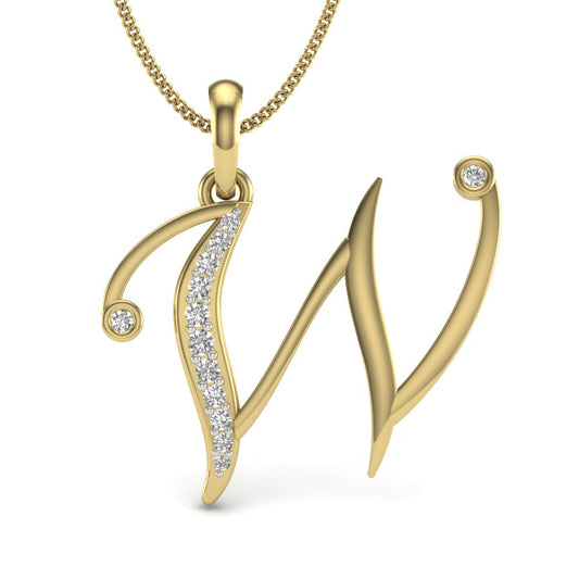 W alphabet shape designer pendant dp446