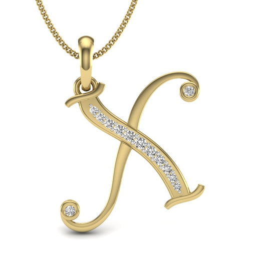 X alphabet shape designer pendant dp447