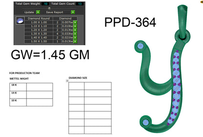 Y alphabet shape designer pendant dp448