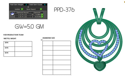 Heart Shape Designer Pendant dp453