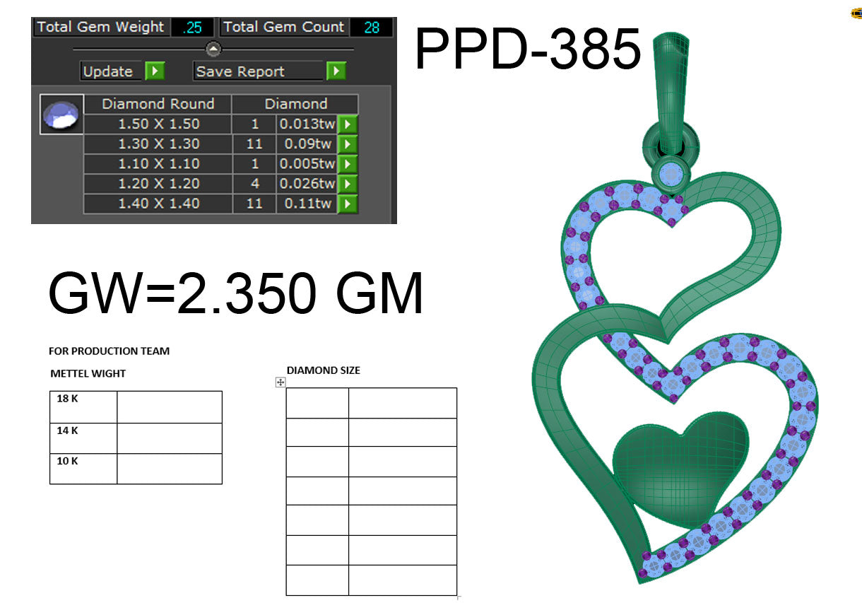 Heart Shape Design Pendant dp515