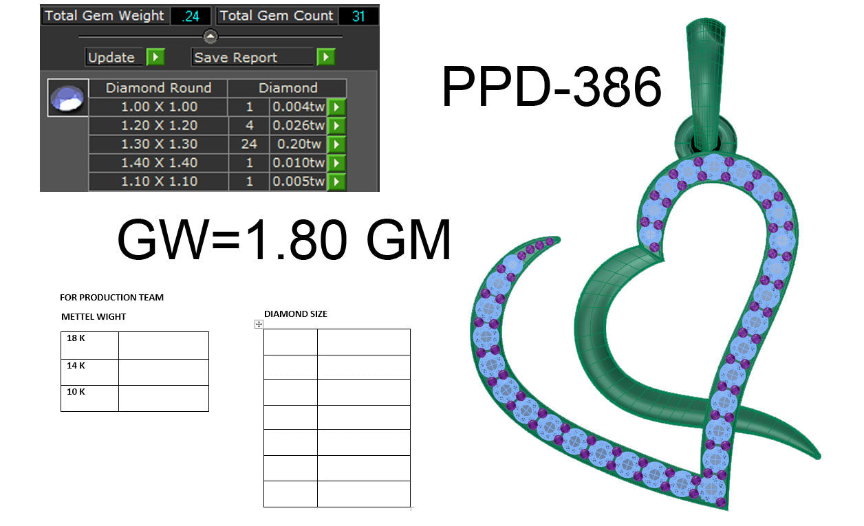 Heart Shape Design Pendant dp514