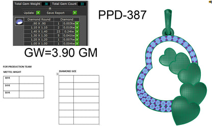 Heart Shape design Pendant dp515