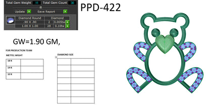 Teddy Shape Designer Pendant dp479