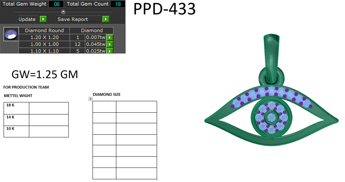 Evil Eye Design Pendant dp519