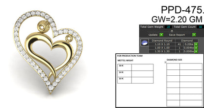 Heart Shape Designer Pendant dp740