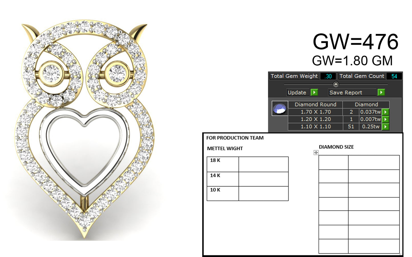 OWL Designer Pendant dp749