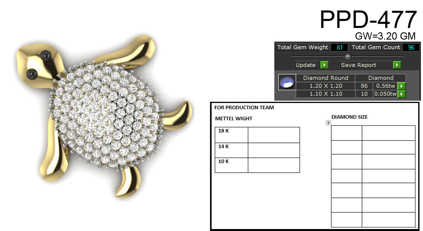 Tortoise Designer Pendant dp748