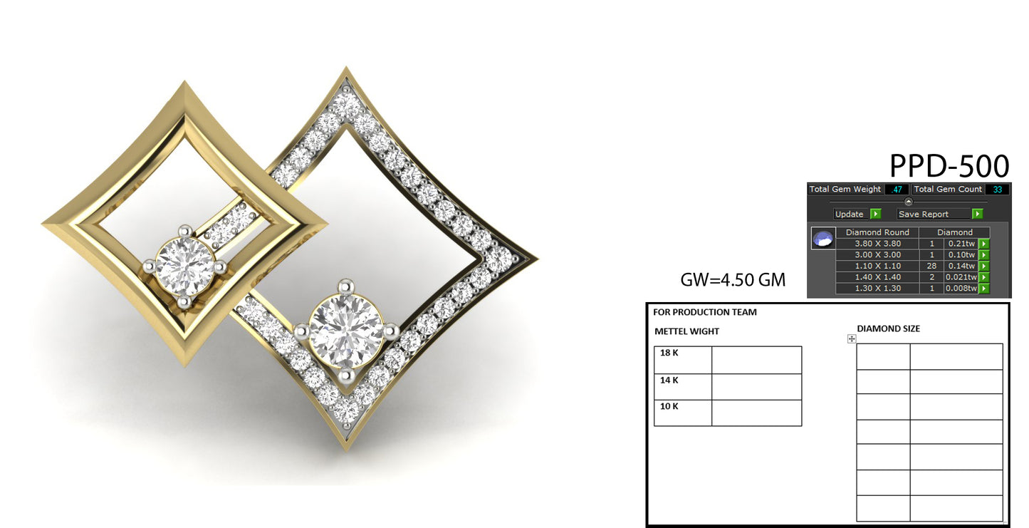 Rhombus Shape Design Pendant dp758