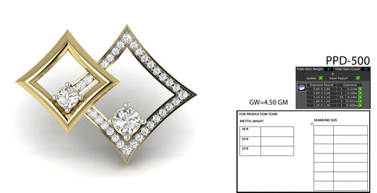 Rhombus Shape Design Pendant dp758