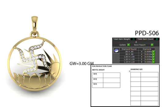 Swastik Design Pendant dp565