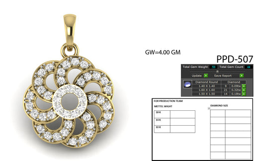 Floral Design Pendant dp766