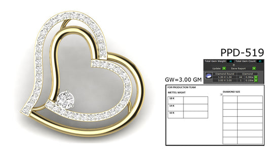 Heart Shape Designer Pendant dp751