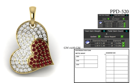 Heart Shape Design Pendant dp753