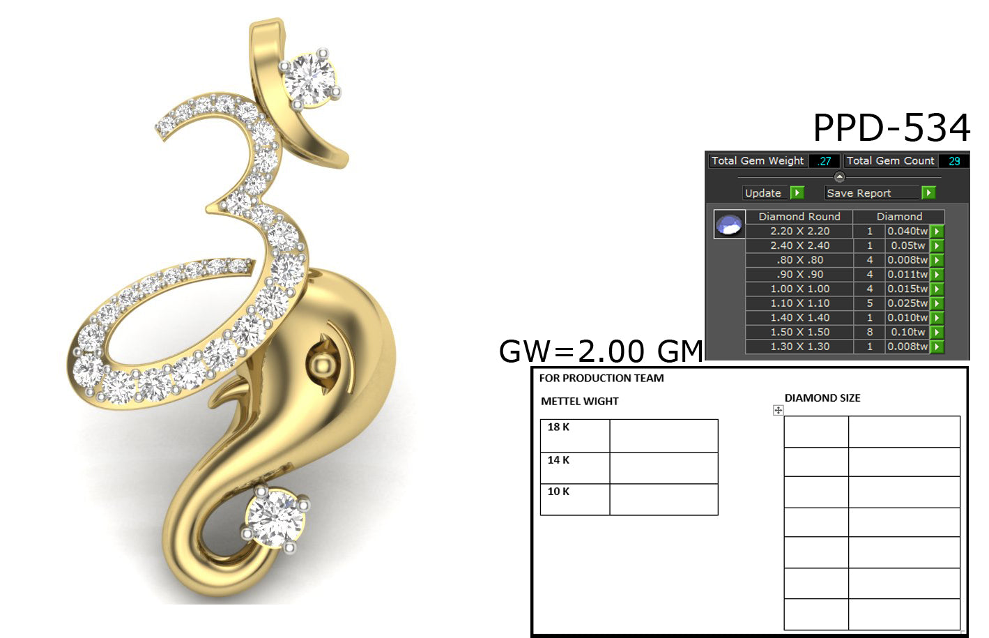 OM Ganesha Design Pendant dp779