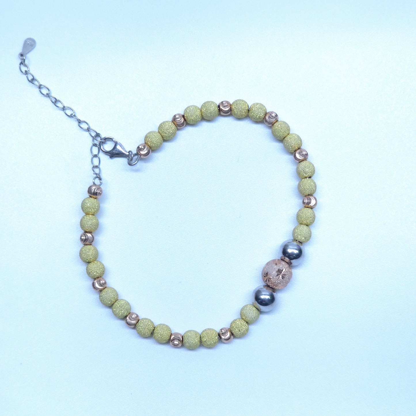 925 Silver Teen & Lady Bracelet with colourful Sparkling Balls
