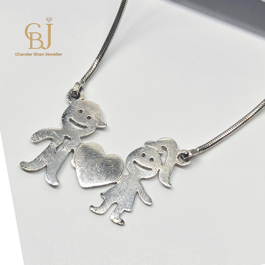 925 Silver  Teen Chain With Couple in Love Pandant