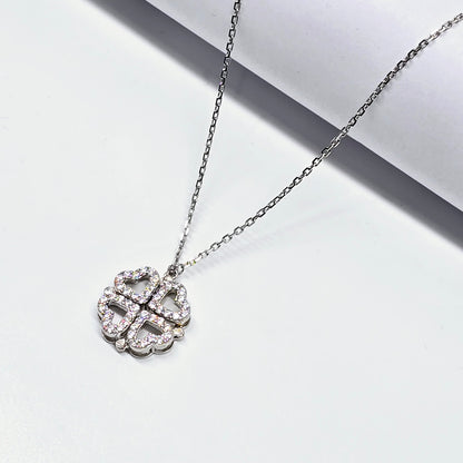 925 Chain WIth Openable Hearts Shape Floral Pandant