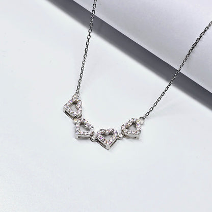 925 Chain WIth Openable Hearts Shape Floral Pandant