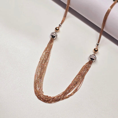 A Beautifully Crafted 925 Rose Gold SIlver Neck-set With Earring