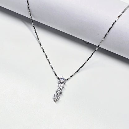 A pure 925 Sterling Silver Chain With Beautifully Designed Stoned Pandant