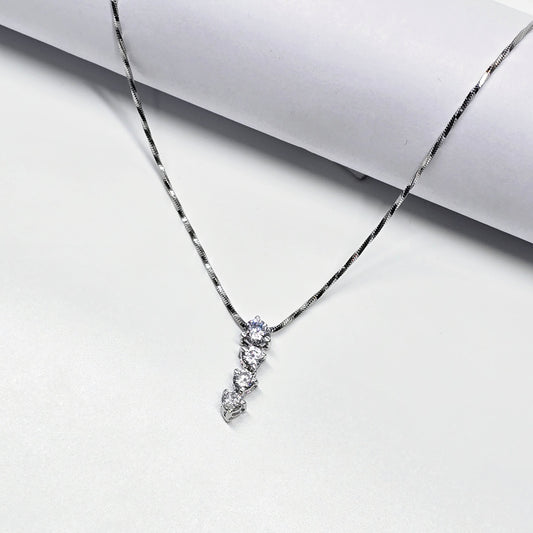 A pure 925 Sterling Silver Chain With Beautifully Designed Stoned Pandant