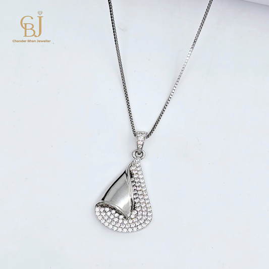 925 Silver  Girlish Chain With Floral Pandent