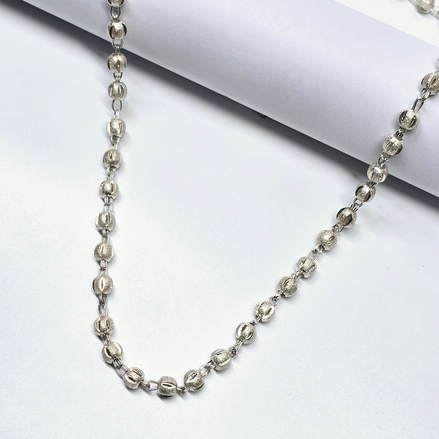 A Pure 925 Sterling Silver Balls Chain For Ladies and Teen