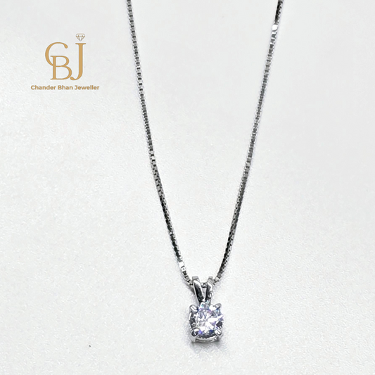A Smooth Finishing Teen Chain With A Single Diamond Cut Stone Pandant