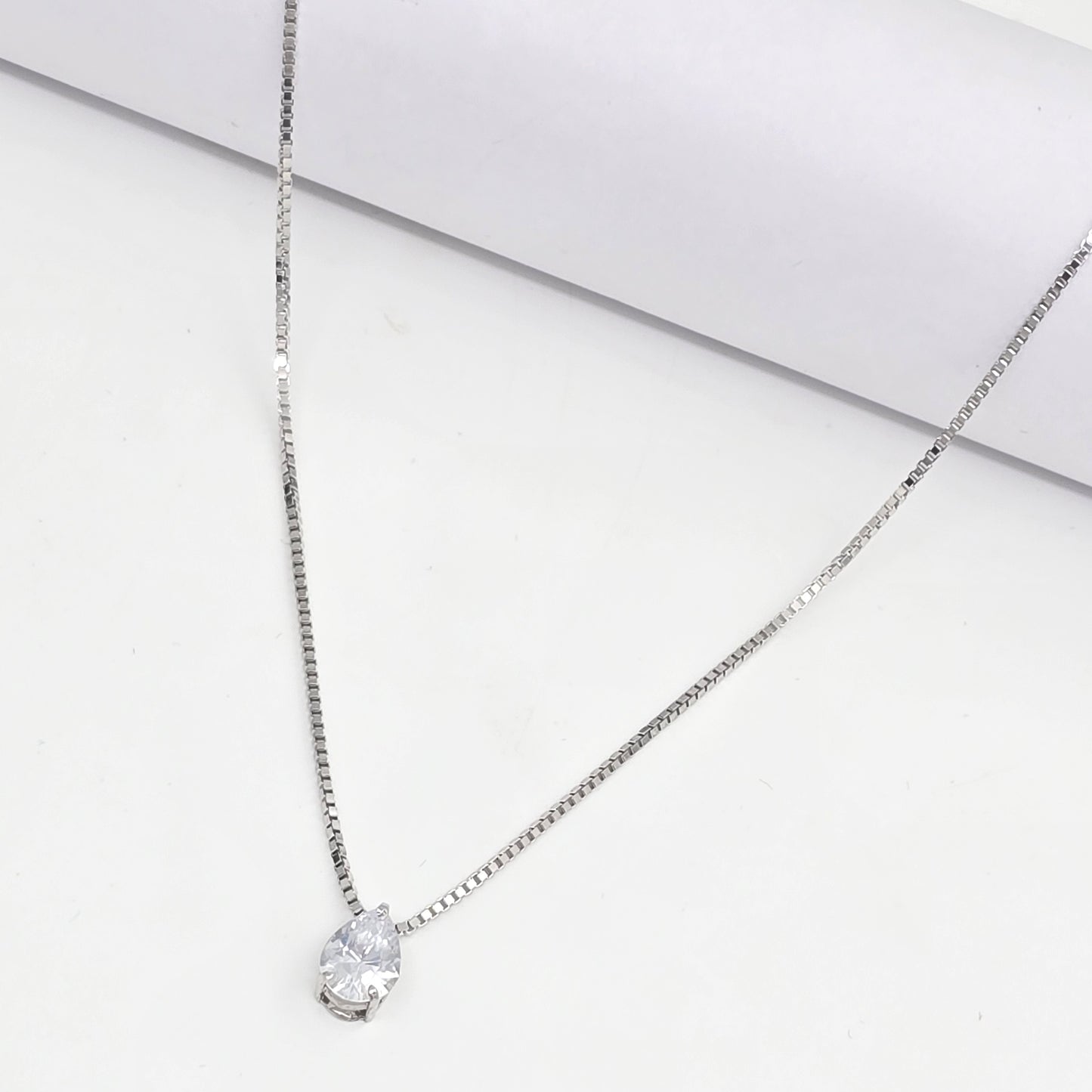 925 Silver Girlish Chain With Single Stone Pandant