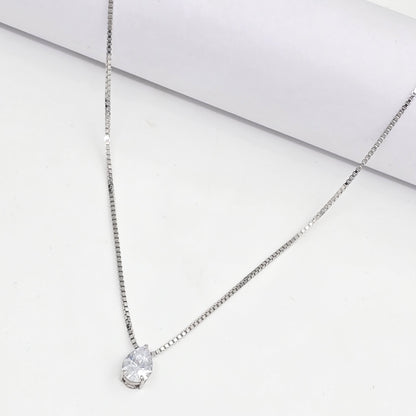 925 Silver Girlish Chain With Single Stone Pandant