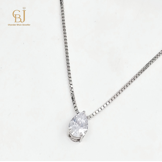 925 Silver Girlish Chain With Single Stone Pandant